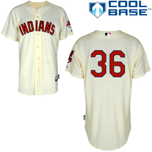 Jesus Aguilar #36 MLB Jersey-Cleveland Indians Men's Authentic Alternate 2 White Cool Base Baseball Jersey